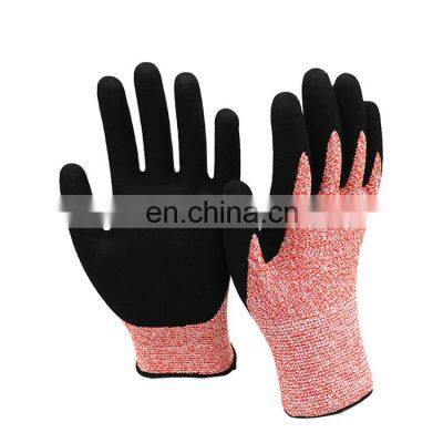 HY Most Popular Seamless HPPE Level 5 Cut Resistant Nitrile Coated Gloves photo-5