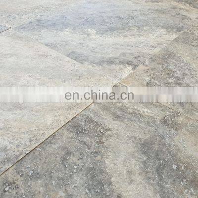 Luxury New Design Model Standard Quality Turkish Silver Travertine Tile Filled&Honed From Turkey CEM-FH-06 photo-5