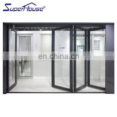 Florida Miami-Dade Hurricane approved aluminium black frame double glass Bi-folding Door