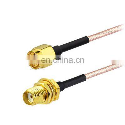 RF Coaxial Cable Nut Washer Gold Plated Straight Female SMA Bulkhead to SMA Male With 1.37 1.32 1.13 178 photo-3