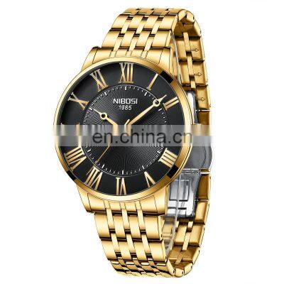 NIBOSI New Fashion Casual Simple Design Quartz Watch For Men Classic Business Man Stainless Steel Strap Wristwatch Custom photo-3