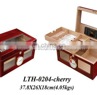 Cedar Wood Travel Humidor Box Portable Cigar Case Glass Top Cigar Wooden Box Acrylic Cigar Humidor photo-5