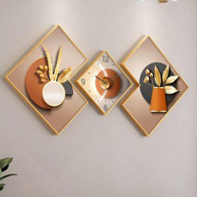 Elegant Clock Home Decor Pendulum Minimalist Mechanical Metal Acrylic Art Wall Clock