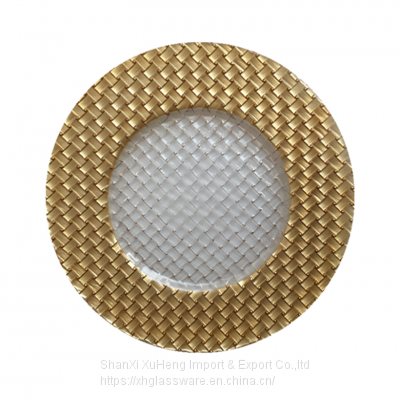 Elegant Red Colored Glass Wedding Charger Plate Wholesale photo-2