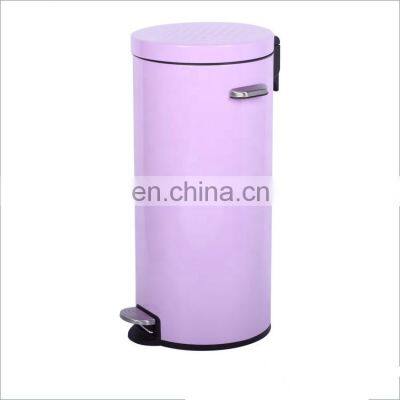 Round Metal Small Trash Can Garbage Container Bin for Bathrooms Kitchens, Home Offices