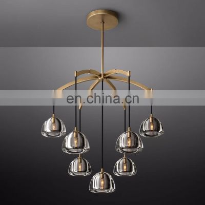 Luxury Water Drop Crystal Glass Led Chandelier Tree Branch Ceiling Chandelier Lighting Living Room Decoration Villa Pendant Lamp