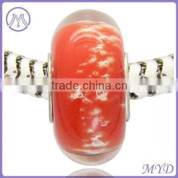 925 Sterling Silver Plated Core Murano Glass Bead For European Style Bracelet