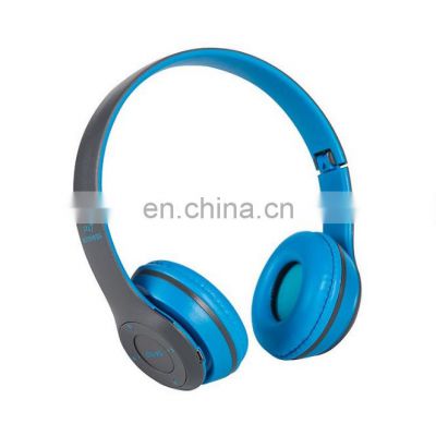 Factory Price P47 Wireless Headset Lightweight Foldable with Mic 3.5mm  Game  Wired  Blue Tooth Earphone Computer Receiver Hi-Fi