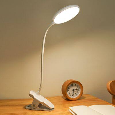 Bedside European Round Nordic Eye Protection Desk Clip Usb Rechargeable Bedside Modern Led Table Reading Lamp