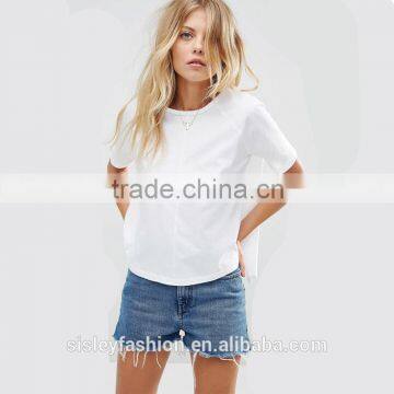 2016 New arrival women 95%cotton 5%spandex short sleeve fashion women t shirt with cheap price TS028