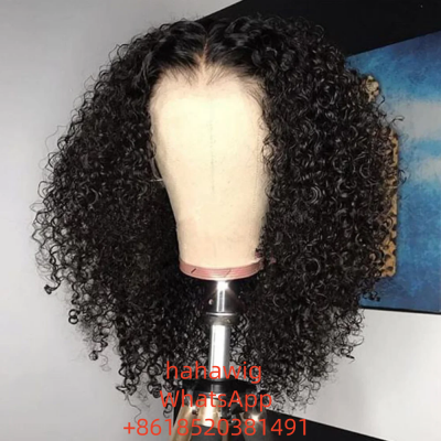 Wig 100% human hair virgin hair lace wig Kinky Curly