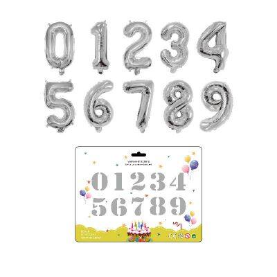 16 Inch Foil Number Balloons Printed Helium Aluminum Foil Digital Balloon 0-9 Party Decorations Birthday Event Decor Globos