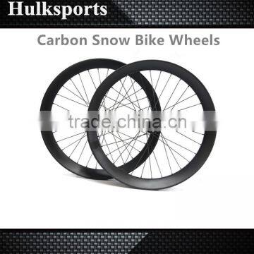 OEM 26er fat bicycle carbon wheelset UD Matte 32 Holes tubeless wheel carbon snow bike wheels