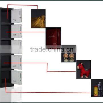 China Locker Manufacturer Supply Special Sale Metal Cabinets 3 Wide 5 Tier Wardrobe Cabinets Shoe Cabinet With Plastic Handle photo-5