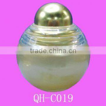 golden cosmetic glass cream jar