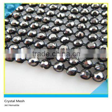 Hotfix Crystal Mesh Ss10 3mm Jet Hematite Crystal Without Glue 44x120cm Black Roll