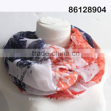 Classic American Flag Design Infinity Scarf Women Ring Circle Scarfs USA Striped and Star Scarves