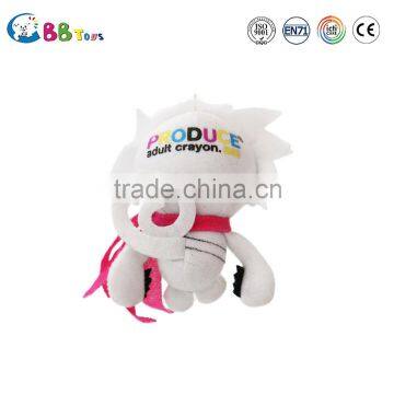 2015 New Product White Cool Doll Wearing Pink Scarf Plush Soft Dolls Toys for Baby