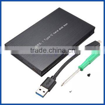 Aluminium HDD box USB3.1 Gen 2 type C to SATA III2.5" inch HDD/SSD hard disk driver enclosure