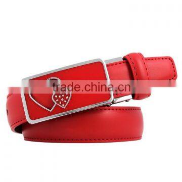 Fashion Women's Automatic Buckle Love Diamond Lady Leather Belt