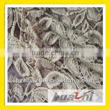 75D embroidery leaves lace fabrics for dress