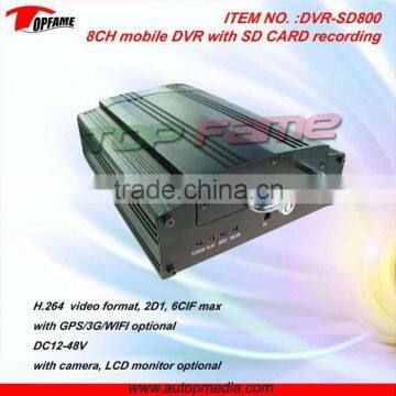 DVR-SD800 8 Channel Mobile DVR System With SD Card Recording, Digital Video Recording for Various Vehicles