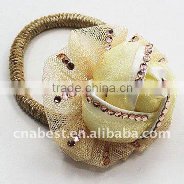 Elastic Headband With Lt.topaz Flower