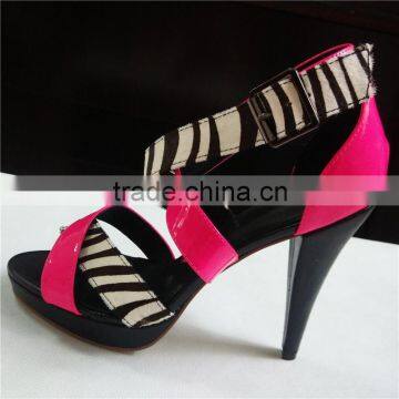 Ladies fashionable high heeled sandals your design shoes oem shoes factory sandal 2016