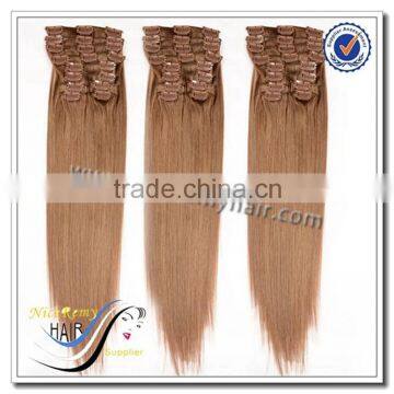 Clip in hair extensions 100% human hair clip in indian remy hair