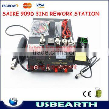 SAIKE 909D 110V / 220V 3 in 1 SMD SMT Hot Air Rework Solder Station Heat Gun