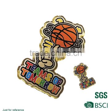 2016 Factory direct sales OEM design metal pins badge printed emblem