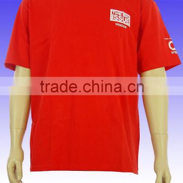 printing plain cotton red short sleeve T-shirt made in China