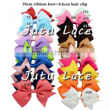 Wholesale Baby Girls Boutique Grosgrain Ribbon Colorful Hair Bow Clips - Children Hair Clips With Bowknot - 40colors for Choose Quality Choice photo-2