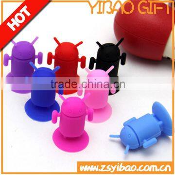 Hot sell Android robot mobile phone holder, Rubber phone stand