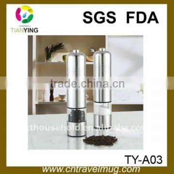 colorful stainlss steel electric pepper mill set (XT-PM003)