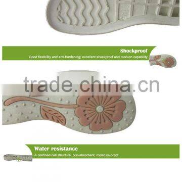 tpr shoes sole with flower design for kids