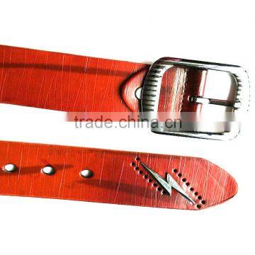 Cool Lightning Design Stud Center Bar Buckle Black Cowgirl Studded Belt photo-2