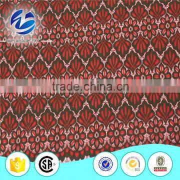 Nylon Cotton Polyester guipure cord lace fabric with double color