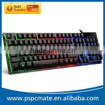 104Keys USB Wired Colorful LED Backlight Game Keyboard