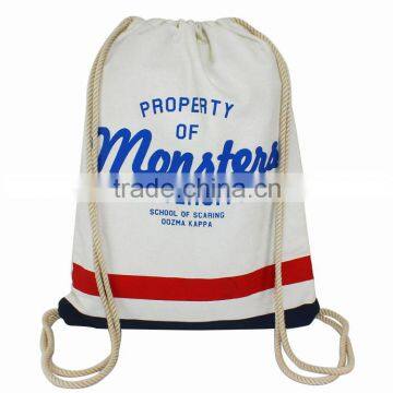 Customized Printing or Diy Dye Canvas Drawstring Backpack Bag Travel Pouch photo-6