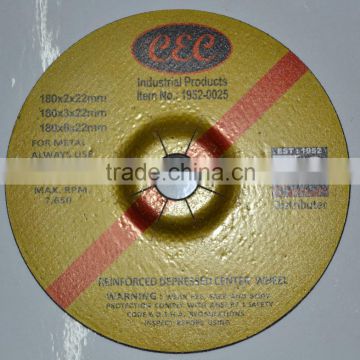 7inch 180X3X22.2mm DEPRESS cutting disc for metal/steel