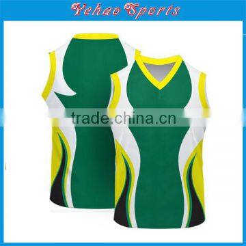 black full sublimation printing rugby jersey AFL jumper