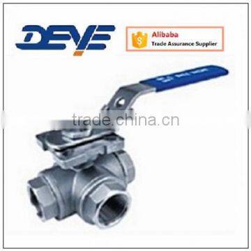 Three-Way Ball Valve with Reduced Bore L type Or T Type With Mountiong Pad ISO5211 Top Flange 1000WOG