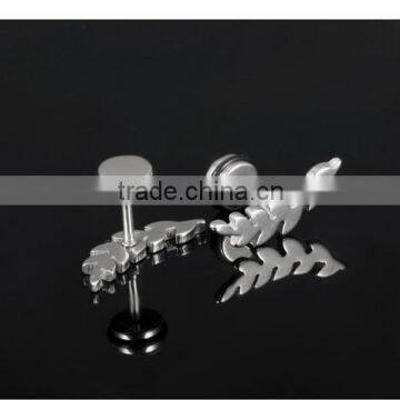 Fashion Hot Sale Wholesale Design 2016 Stainless Steel Leaf Earring photo-5
