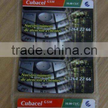 Full Color Printing Plastic Prepaid Calling Scratch Recharge Card