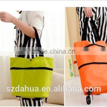 Wholesale reusable promotional foldable shopping trolley bag