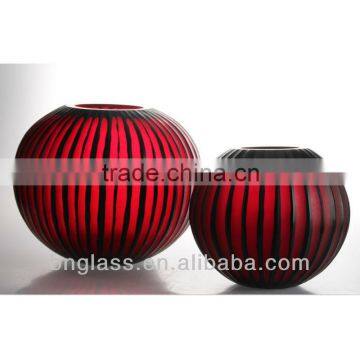 Unique engraved red glass vases for wedding decoration                        
                                                Quality Choice