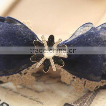 Blue Chiffon Ribbon Hair Clip Hair Accessories Hair Bow Embellishments Wholesale photo-6
