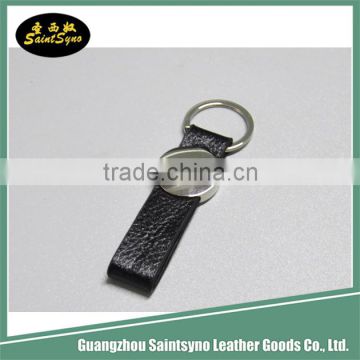 Hot selling metal stainless steel floating leather key chain with laser logo