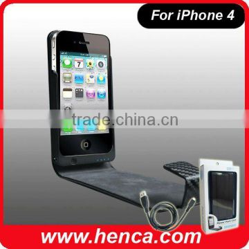 2100 MAH leather battery extender case for iphone4/4s